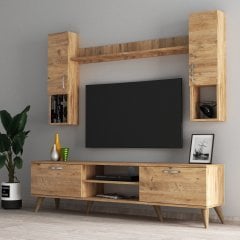 Mega 180 lik Kapaklı Raflı Tv Ünitesi Çam - TVU0202