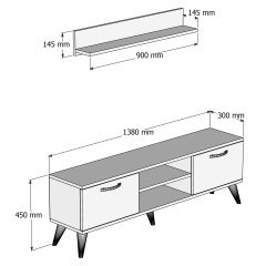Safir 138 lik L Raflı Tv Ünitesi Çam - TVU0402