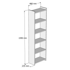 Kitaplık Çam-Beyaz - KTB0103