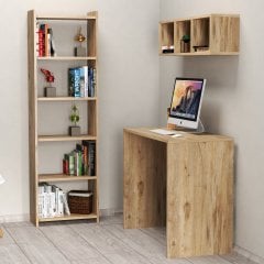 Çalışma Masası Raflı Kitaplıklı Çam - CLM0302