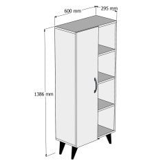 Star Tek Kapılı 4Raflı Çok Amaçlı Dolap Beyaz - BDL0201