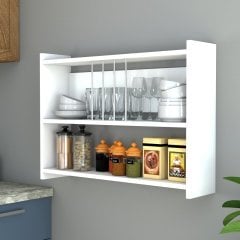 Bardaklık Mutfak Rafı Dolabı Beyaz - MRD0101