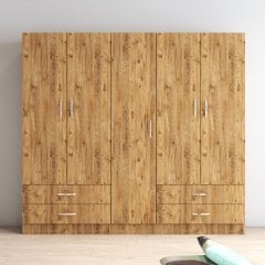 5 Kapılı İki Çekmeceli Geniş Gardrop Çam- GRD0702