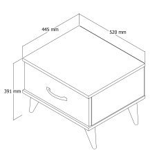 Komidin 1 Çekmeceli Beyaz - KMD0101