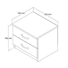 Komidin 2 Çekmeceli Beyaz - KMD0201