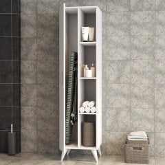 Tek Kapılı Raflı Ütü Masası Dolabı Beyaz - BDL0301
