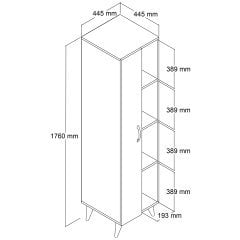 Tek Kapılı Raflı Ütü Masası Dolabı Çam - BDL0302