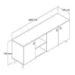 Buse Konsol Çam - Beyaz - KSL0303
