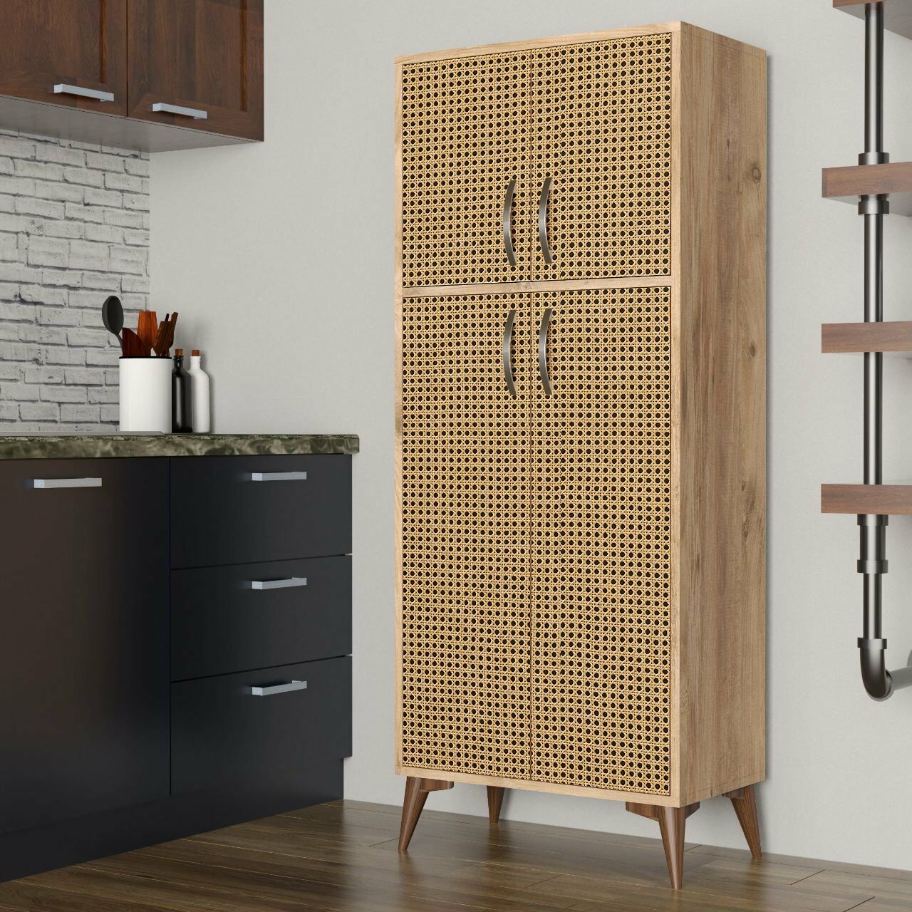 Büyük Boy Çok Amaçlı Dolap Çam Hazeran Kapaklı - MDL0104