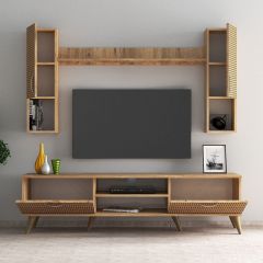 Mega 180 lik Kapaklı Raflı Tv Ünitesi Çam Hazeran Kapaklı - TVU0204
