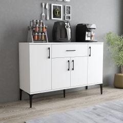 Melis 4 Kapaklı Çekmeceli Çok Amaçlı Dolap Beyaz - MDL0301