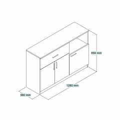 Tanmob MTD0401 İnci 128 cm Kapaklı Çekmeceli Alt Mutfak Dolabı Beyaz