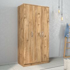 Nisa 3 Kapılı 6 Raflı Geniş Gardrop Çam - GRD0902