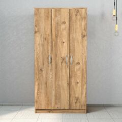 Nisa 3 Kapılı 6 Raflı Geniş Gardrop Çam - GRD0902