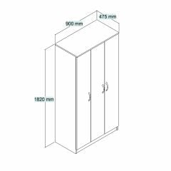 Nisa 3 Kapılı 6 Raflı Geniş Gardrop Çam - GRD0902