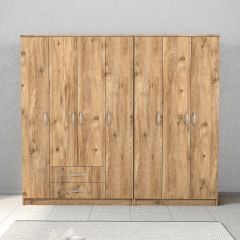 Nisa 7 Kapılı 2 Çekmeceli 14 Raflı Geniş Gardrop Çam - GRD1202