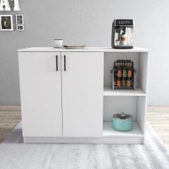 Tanmob MTD0501 Ada Mutfak 120 cm Kapaklı Raflı Beyaz