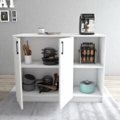 Tanmob MTD0501 Ada Mutfak 120 cm Kapaklı Raflı Beyaz