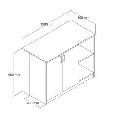 Tanmob MTD0501 Ada Mutfak 120 cm Kapaklı Raflı Beyaz