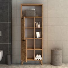 Suna İki Kapaklı 9 Raflı Banyo Dolabı Çam - BDL0402